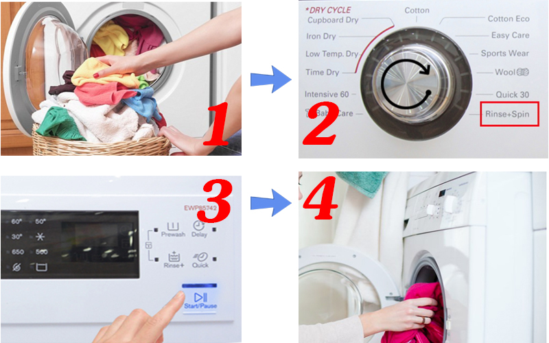 reset máy giặt Electrolux ta tiến hành theo 4 bước