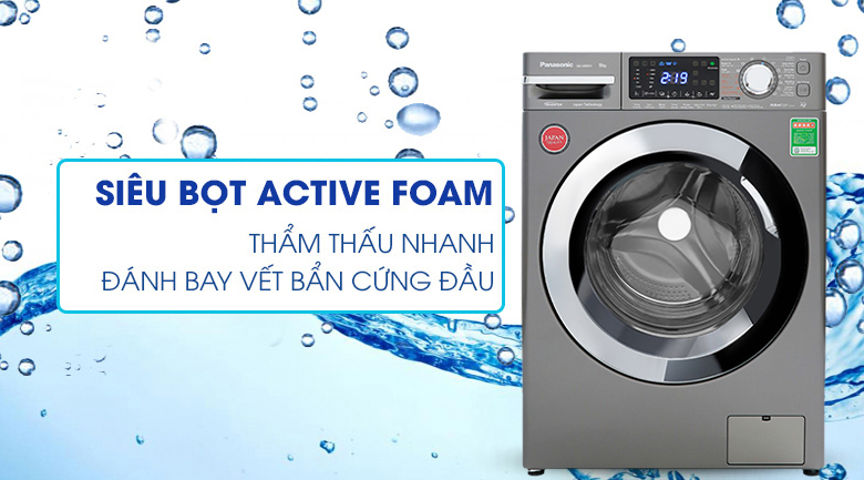 Máy giặt Panasonic active foam giặt sạch thơm lâu