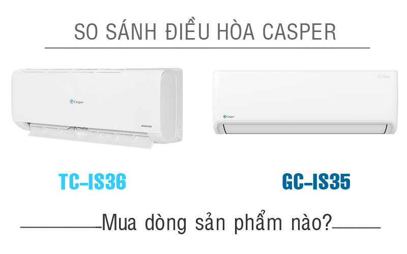 So sánh điều hòa Casper TC-IS36 series với GC-IS35 series
