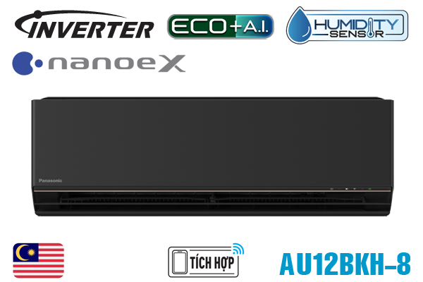 Điều hòa Panasonic 1 chiều inverter 12000BTU AU12BKH-8 màu đen