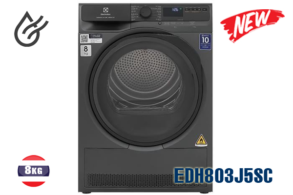 Máy sấy Electrolux EDH803J5SC 8kg bơm nhiệt màu xám đen