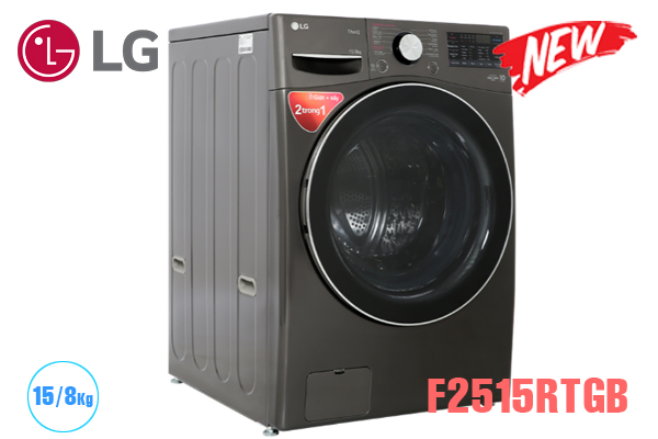 Máy giặt + sấy LG inverter 15 kg / 8 kg F2515RTGB - Giá rẻ nhất HN
