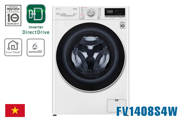 LG FV1408S4W, Máy giặt LG 8.5kg cửa ngang [Giá rẻ nhất 2020]