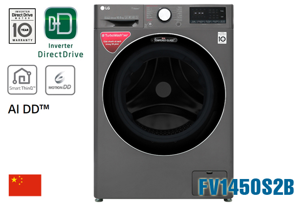 Máy giặt LG FV1450S2B 10.5Kg cửa ngang inverter [Màu đen]