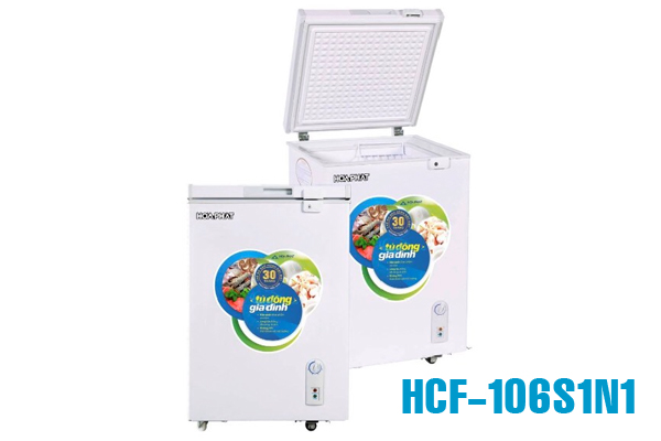 HCF 106S1N, Tủ đông Hòa Phát 100l 1 ngăn dàn Nhôm