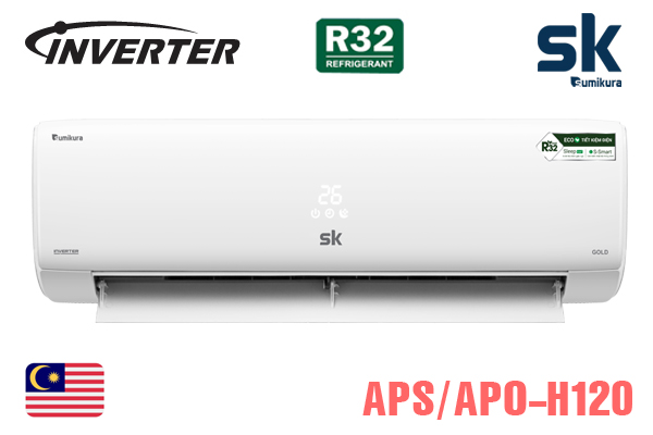 APS/APO-H120GOLD, Điều hòa Sumikura 12000BTU 2 chiều Inverter 