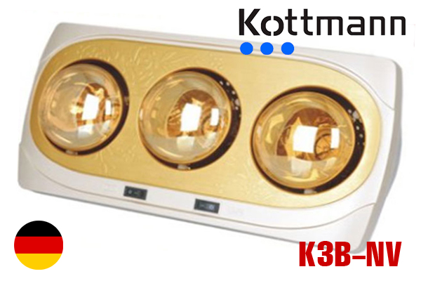 Đèn sưởi nhà tắm Kottmann 3 bóng K3B-NV [Chính hãng, giá rẻ]