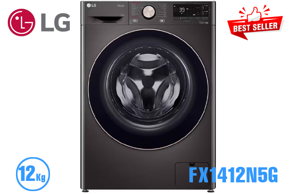 Máy giặt LG FX1412N5G 12kg cửa ngang inverter [Màu ghi xám]