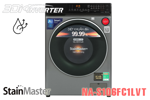Máy giặt sấy Panasonic inverter 10 kg NA-S106FC1LVT Giá buôn rẻ nhất