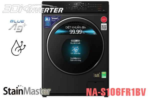 Máy giặt sấy Panasonic inverter 10/6kg NA-S106FR1BV Giá tốt nhất