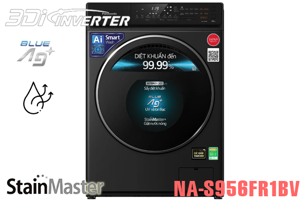 Máy giặt sấy Panasonic NA-S956FR1BV giặt 9.5kg sấy 6kg. Giá tốt nhất