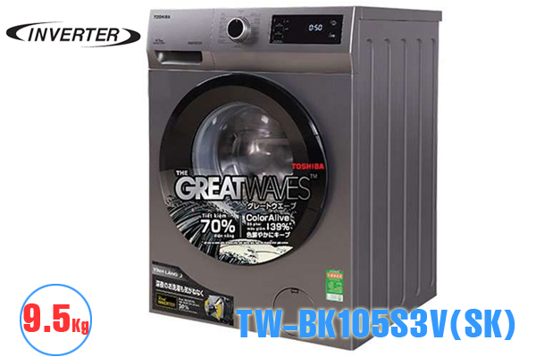 Máy giặt Toshiba 9.5 kg inverter TW-BK105S3V(SK) lồng ngang giá rẻ