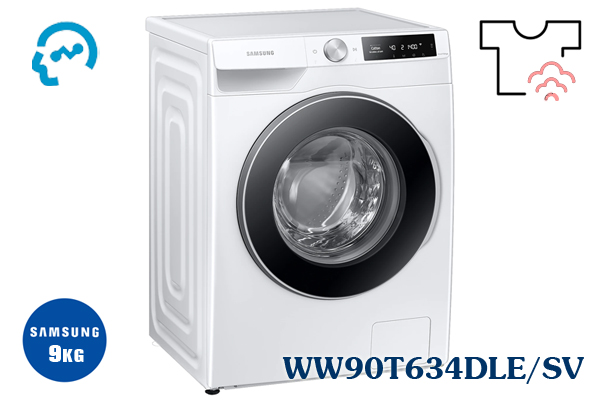 Máy giặt Samsung AI inverter 9kg WW90T634DLE/SV [Màu trắng]