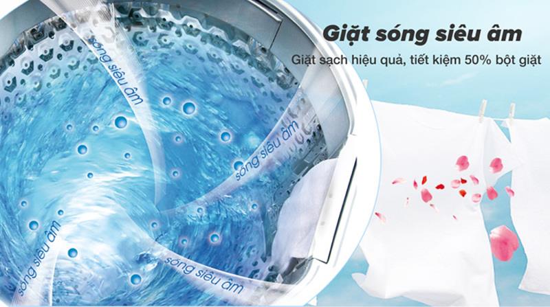 Máy giặt Aqua KS80GT S giặt sóng siêu âm