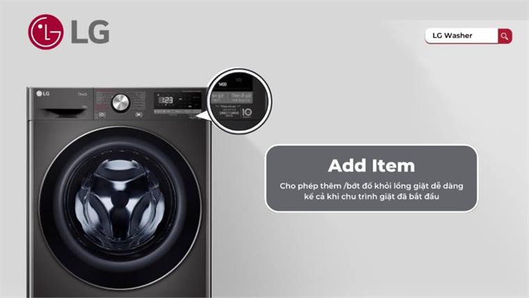 Máy giặt LG cửa ngang 10kg FV1410S4B thêm đồ khi giặt