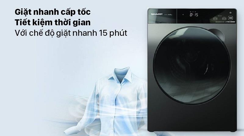 Máy giặt Sharp ES-FK954SV-G giặt nhanh 15 phút