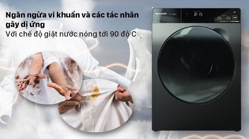 Máy giặt Sharp ES-FK954SV-G giặt nước nóng
