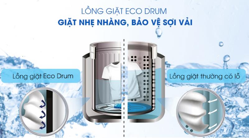 Máy giặt Sharp ES-W102PV-H Lồng giặt Eco Drum