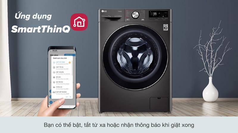 Điều khiển máy giặt LG FV1412S3B từ xa bằng app SmartThinQ