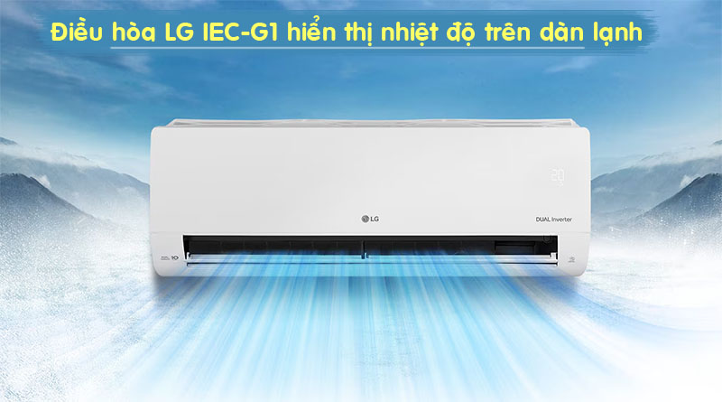 Điều hòa LG IEC-G1 hiển thị nhiệt độ trên dàn lạnh