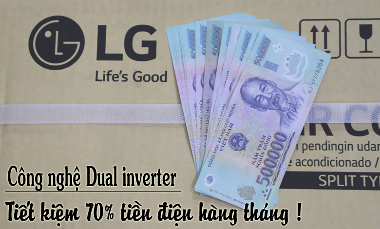 Điều hòa LG inverter tiết kiệm điện 70%