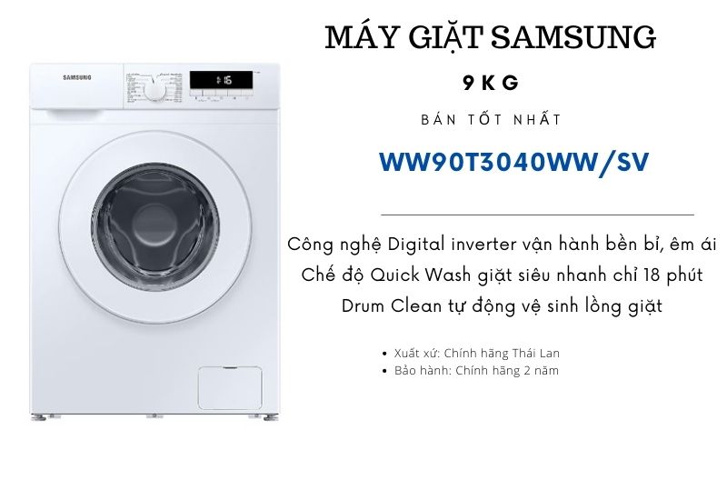 máy giặt Samsung 9kg cửa ngang bán tốt nhất