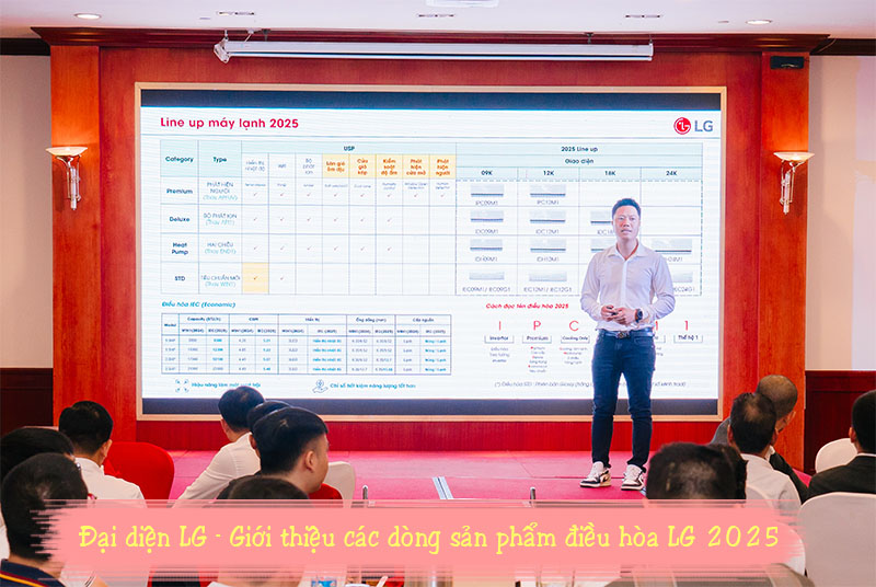 Đại diện hãng LG giới thiệu mẫu điều hòa LG ra mắt 2025