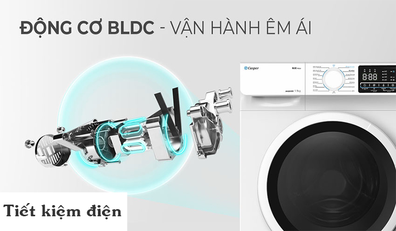 Máy giặt Casper động cơ BLDC êm ái tiết kiệm điện