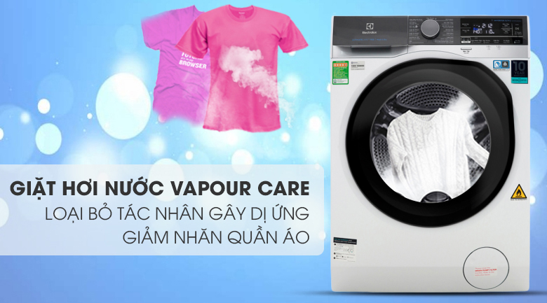 máy giặt electrolux công nghệ VapourCare