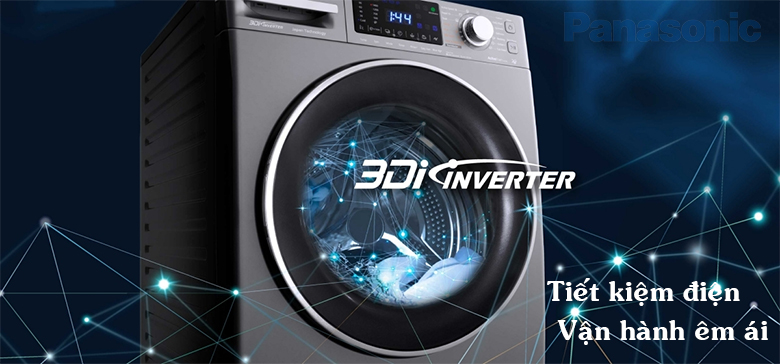 Máy giặt Panasonic inverter tiết kiệm điện, vận hành êm ái