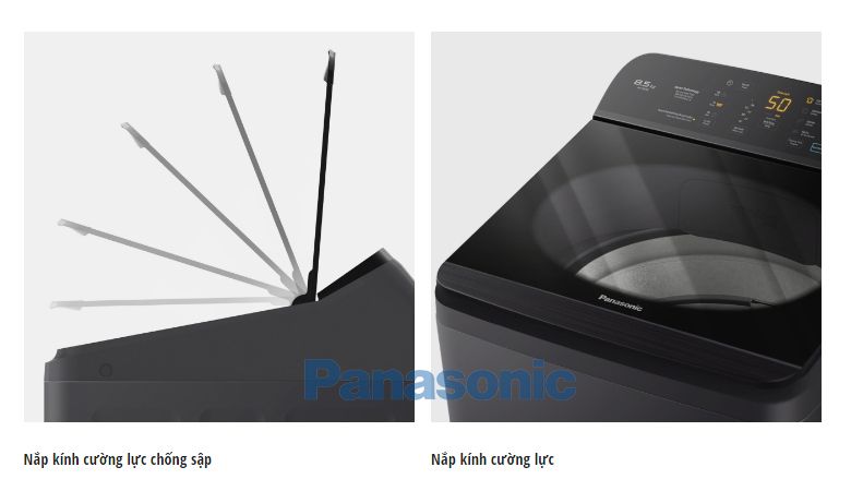 Máy giặt Panasonic lắp kính cường lực siêu bền