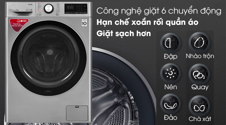 Máy giặt sấy LG 6 motion thay bàn tay con người