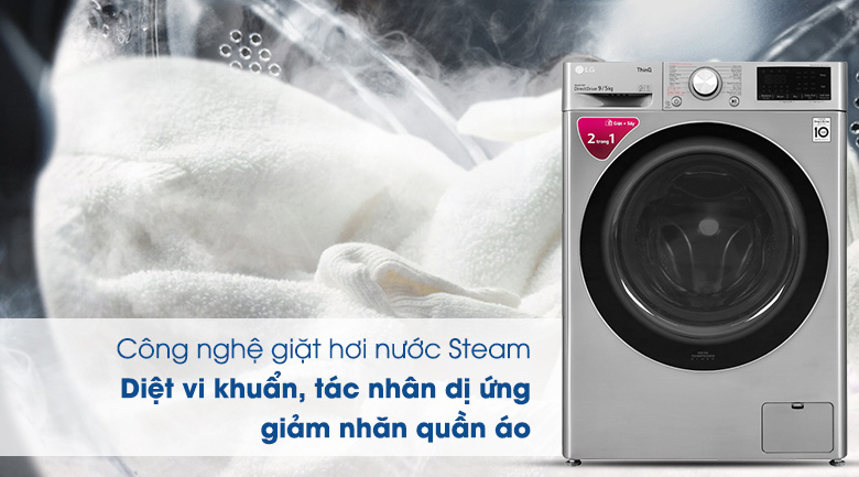 Máy giặt sấy LG công nghệ Steam+ chăm sóc từng sợi vải