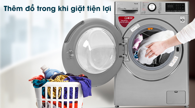 Máy giặt sấy LG thêm đồ giặt dễ dàng
